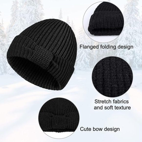 Womens Knit Beanie Hat - Stretchy Soft Warm Daily Touque - Picture 6 of 11